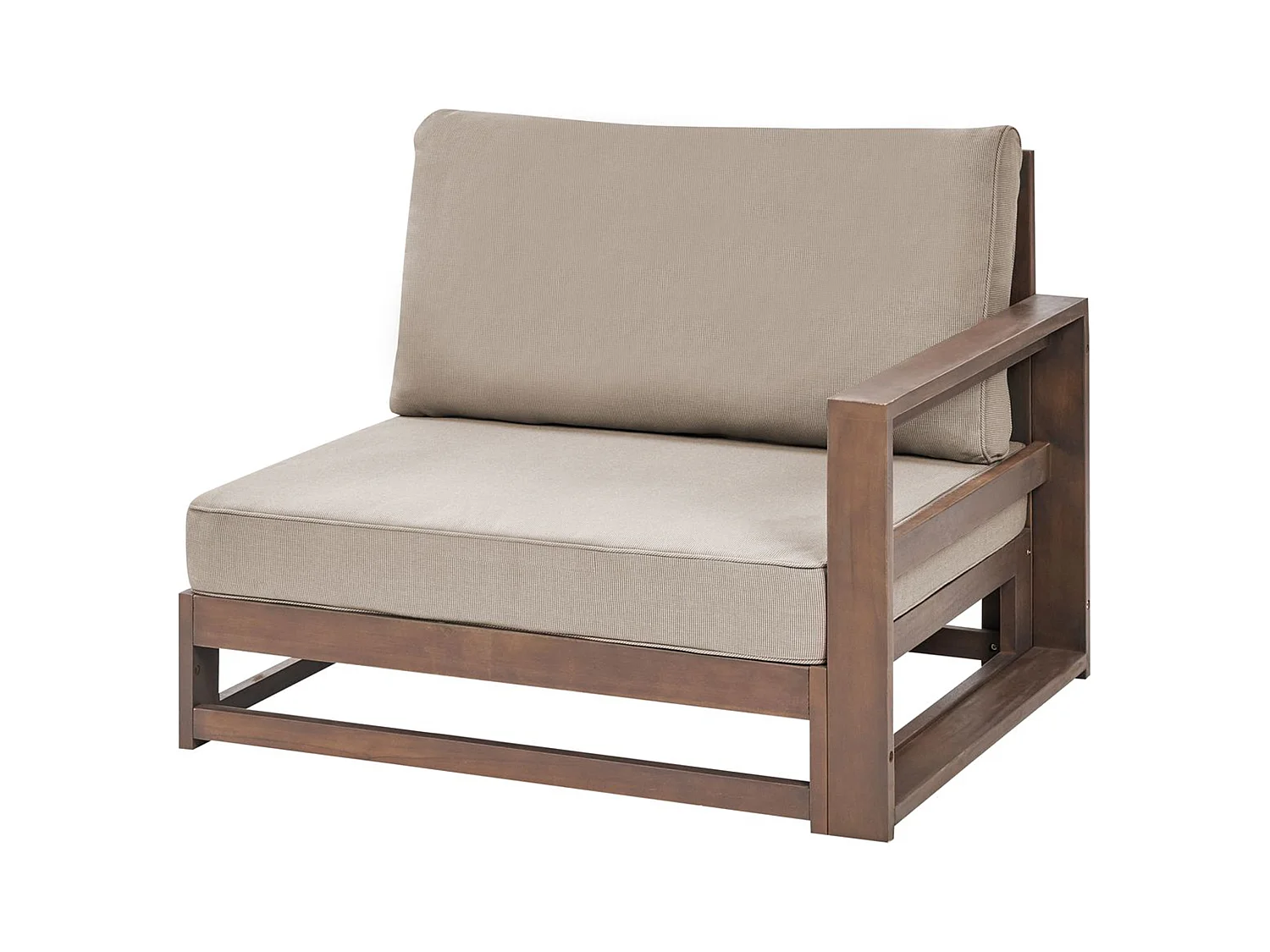 Canapé d'angle de jardin 2 places TIMOR Bois d'acacia certifié Marron foncé