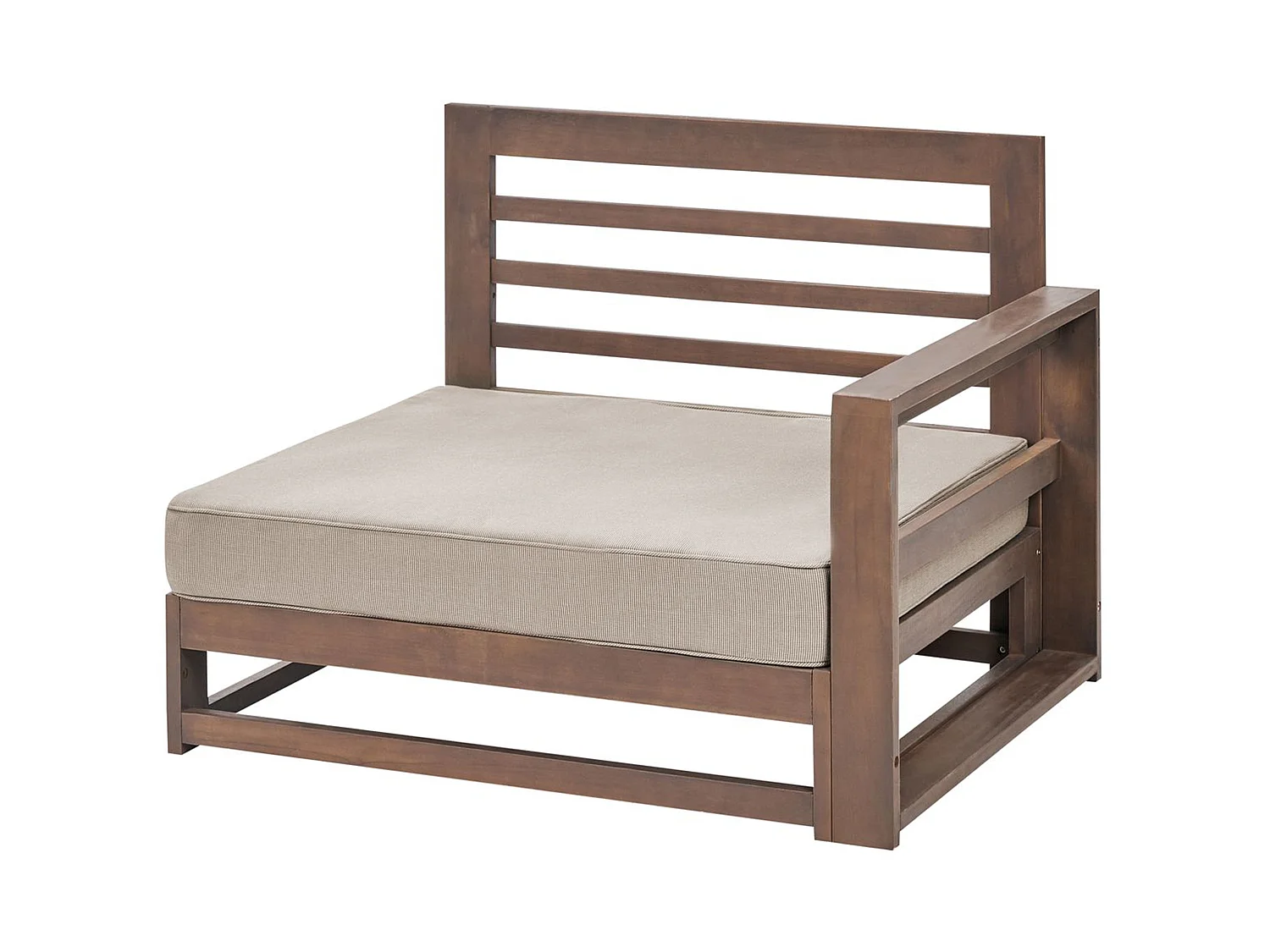 Canapé d'angle de jardin 2 places TIMOR Bois d'acacia certifié Marron foncé