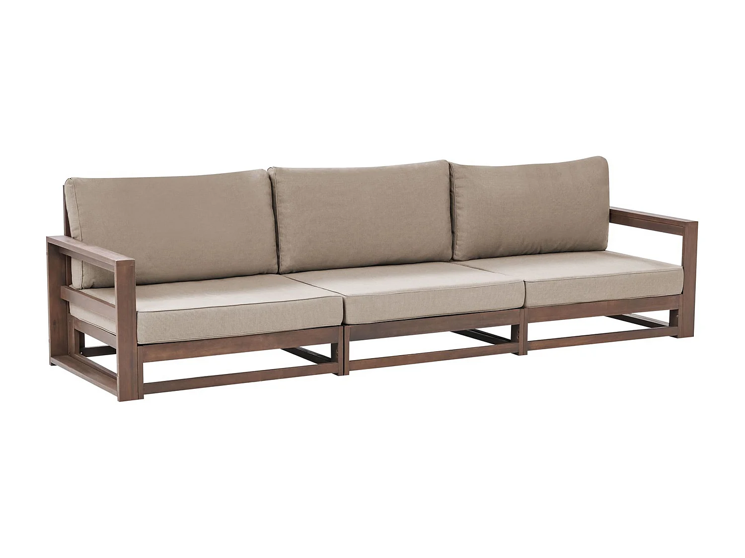 Sofa ogrodowa dla 3 osób TIMOR Modułowy Certyfikowane drewno akacjowe Ciemnobrązowy