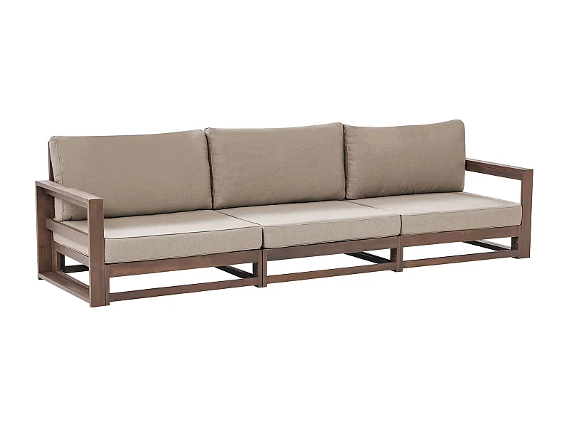 Sofa ogrodowa dla 3 osób TIMOR Modułowy Certyfikowane drewno akacjowe Ciemnobrązowy