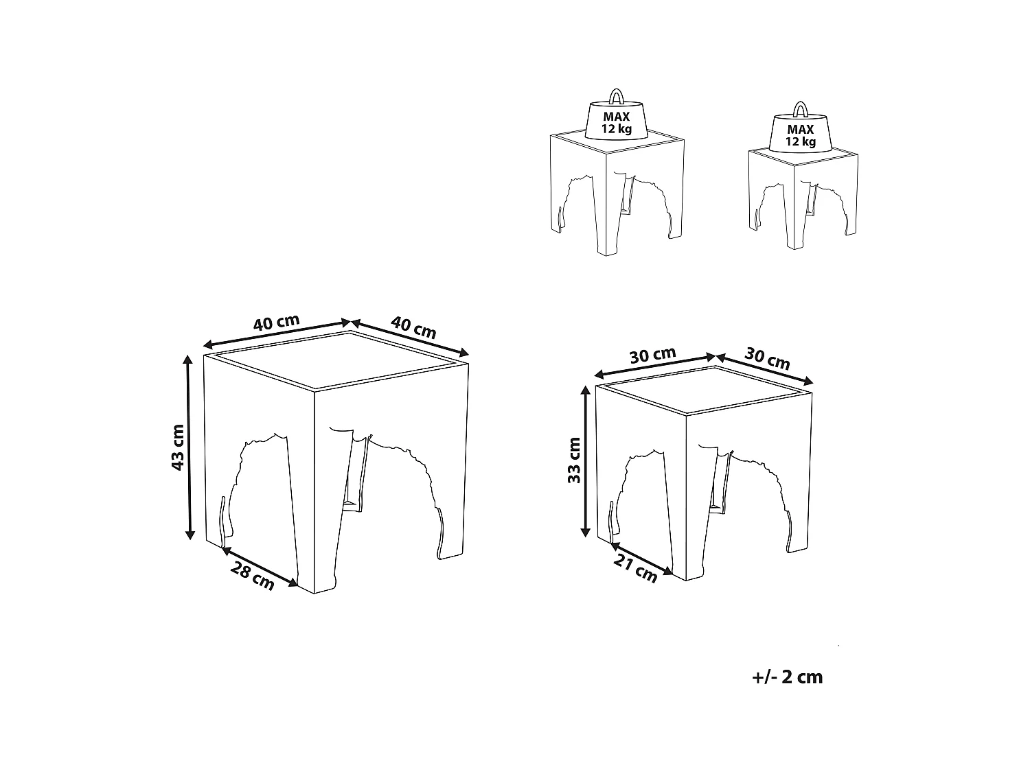 Zestaw 2 stolików pomocniczych AMADPUR Biały