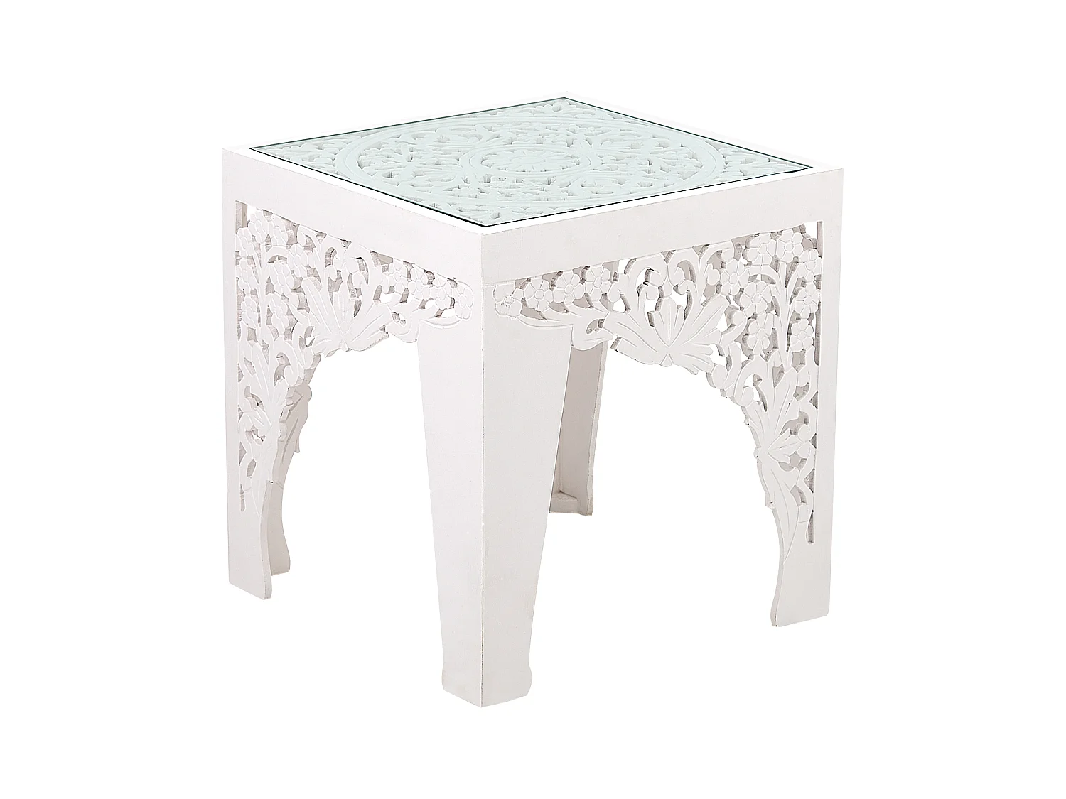 Zestaw 2 stolików pomocniczych AMADPUR Biały