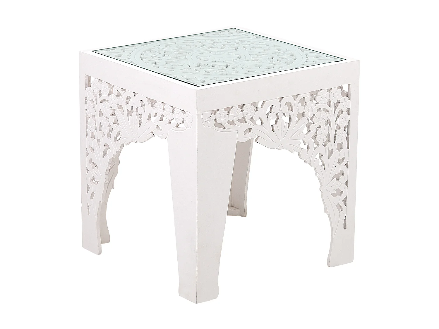 Lot de 2 tables d'appoint AMADPUR Blanc