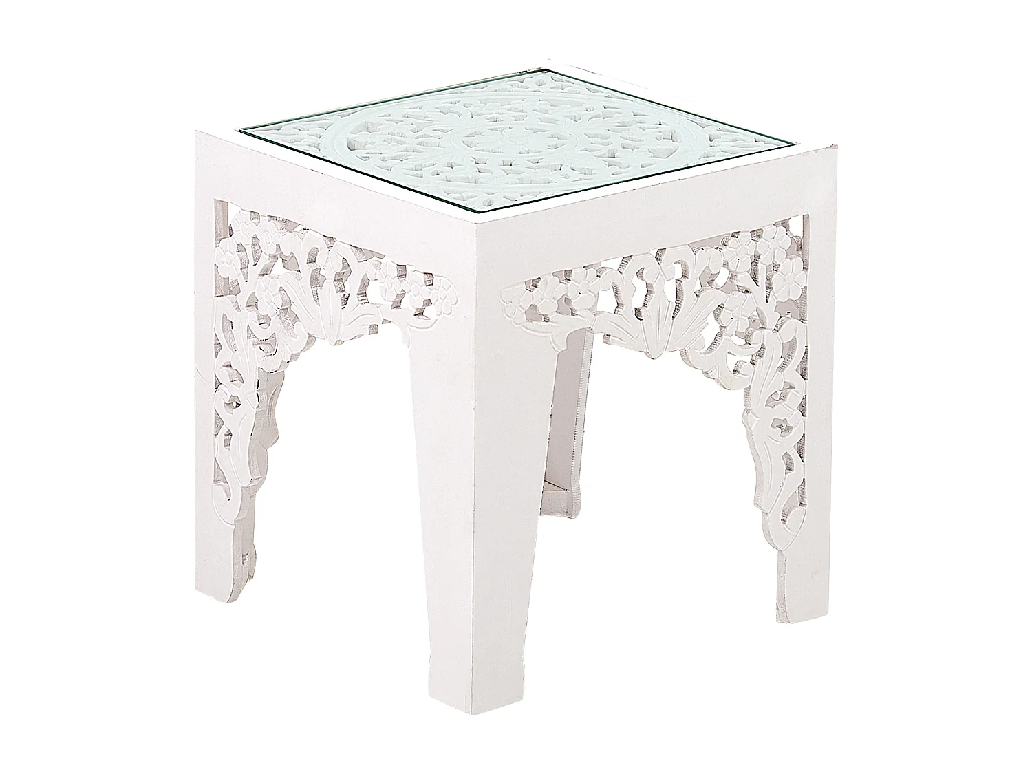 Lot de 2 tables d'appoint AMADPUR Blanc