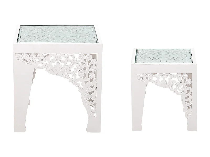 Set di 2 tavolini AMADPUR Bianco