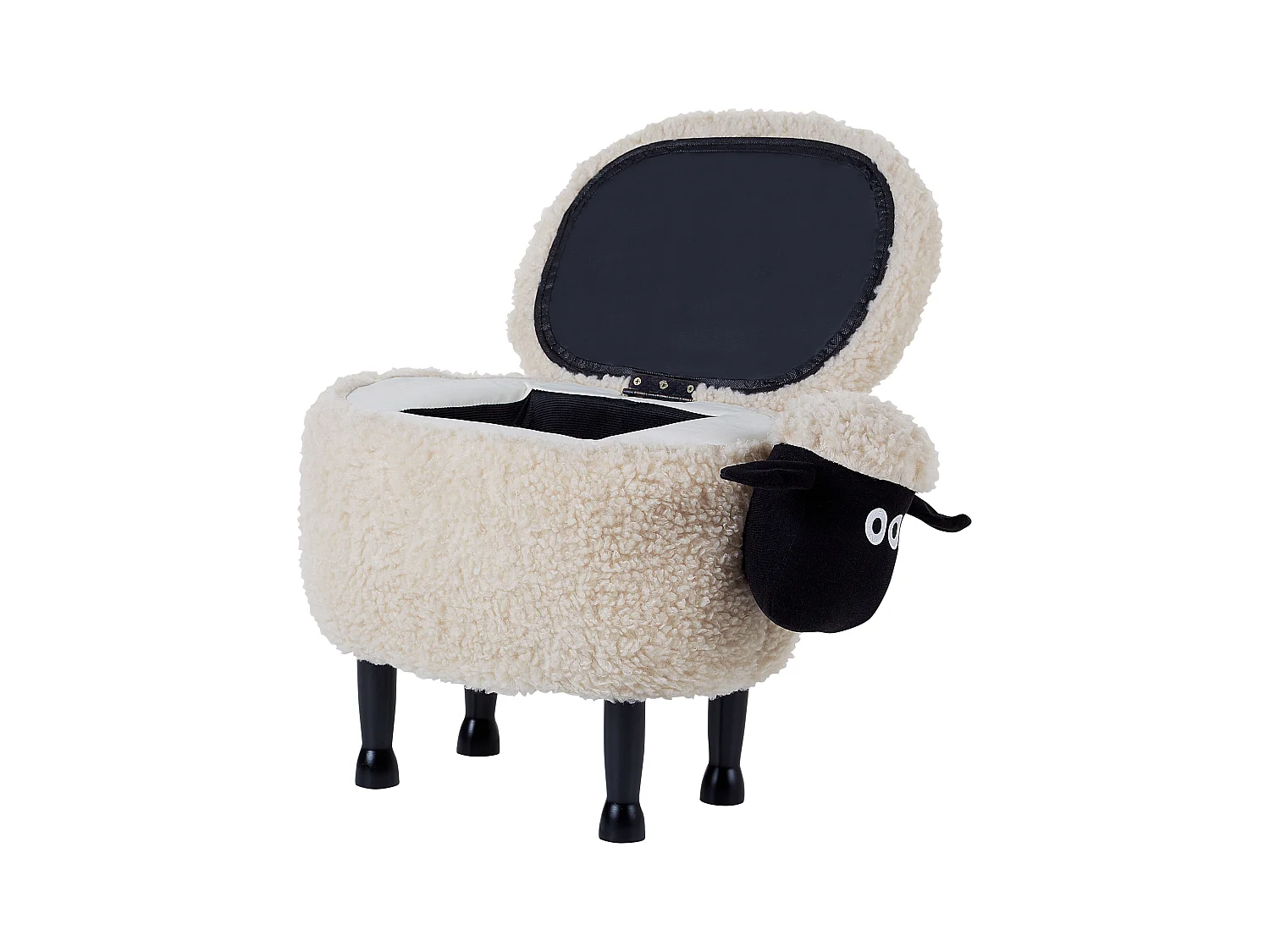 Tabouret de rangement animal SHEEP Tissu Beige clair