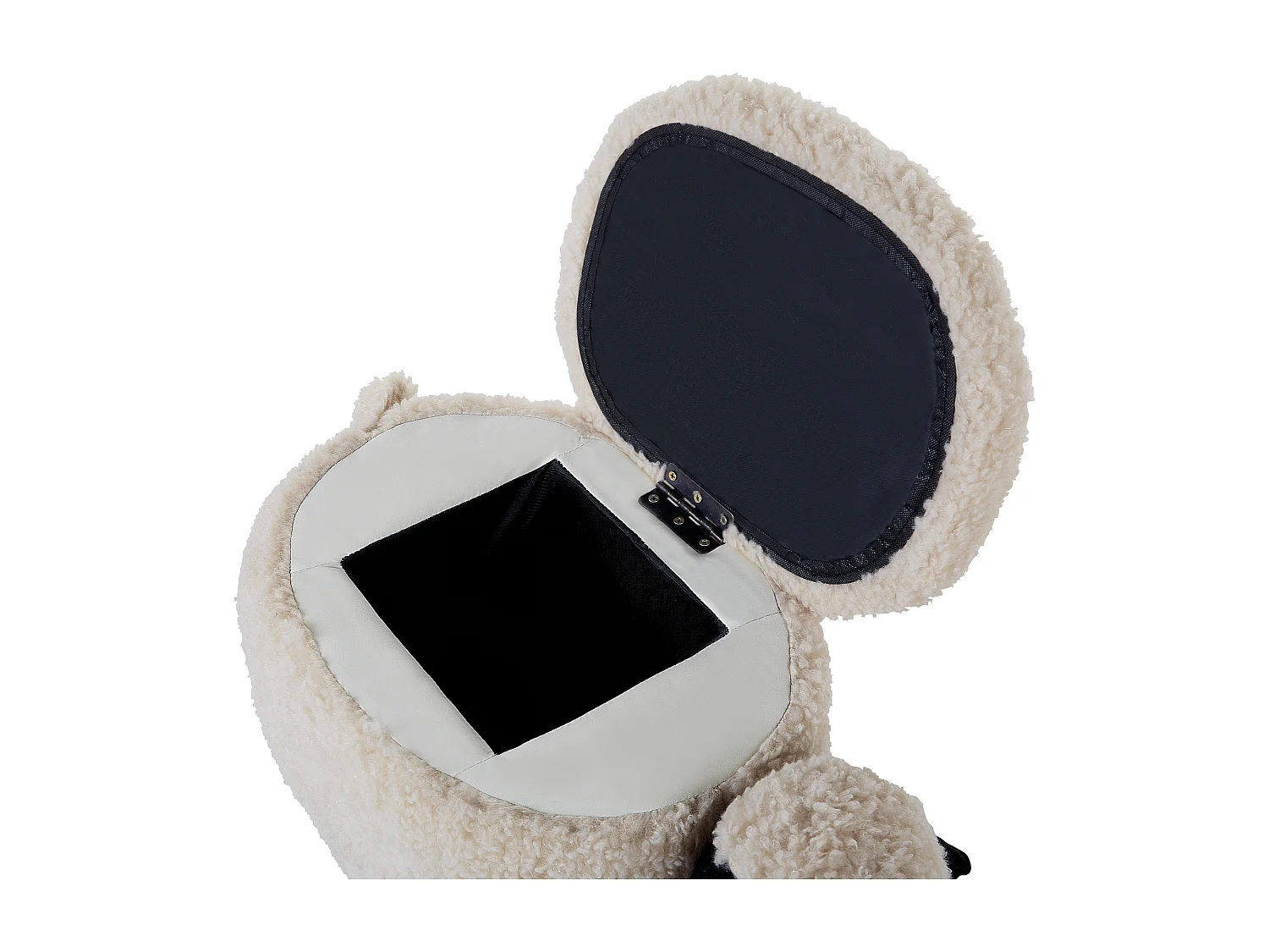 Tamborete animal com arrumação SHEEP Tecido Creme