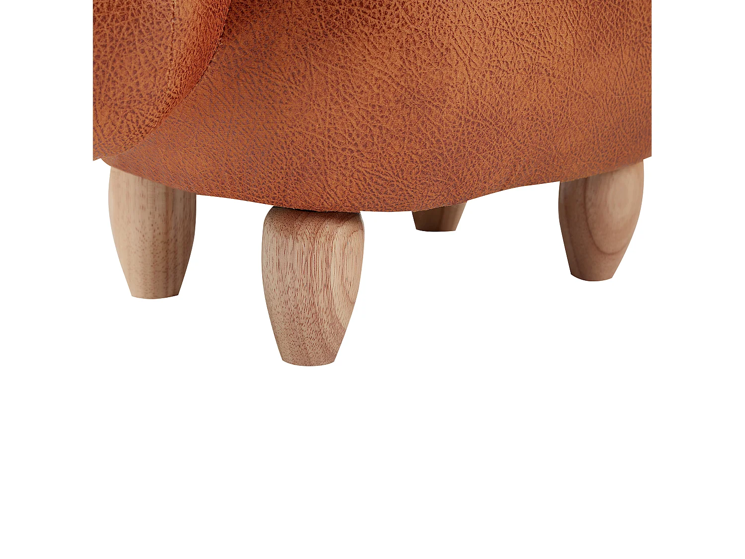 Pouf animal en cuir PU brun avec coffre MONKEY