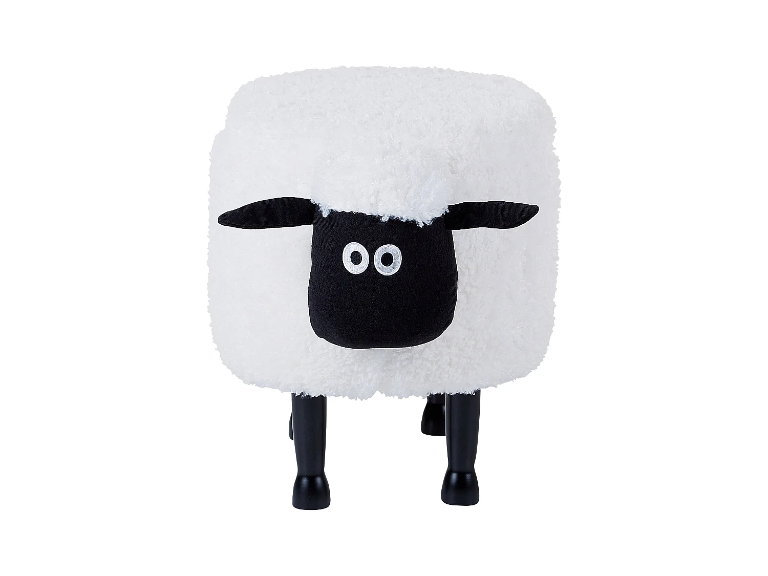 Bezaubernder Hocker für Kinder in Schaf-Form weiß Felloptik mit Stauraum Sheep