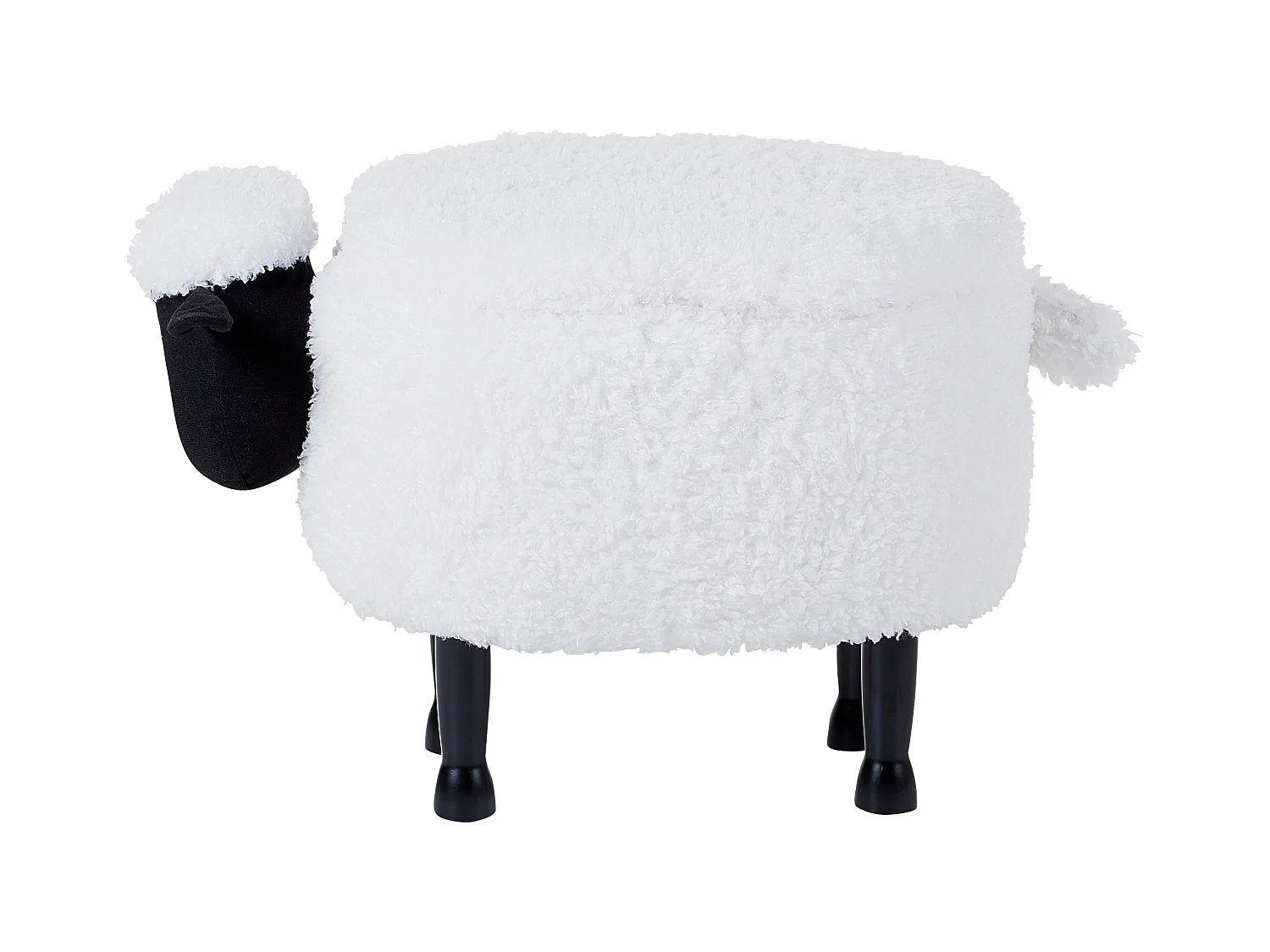 Bezaubernder Hocker für Kinder in Schaf-Form weiß Felloptik mit Stauraum Sheep