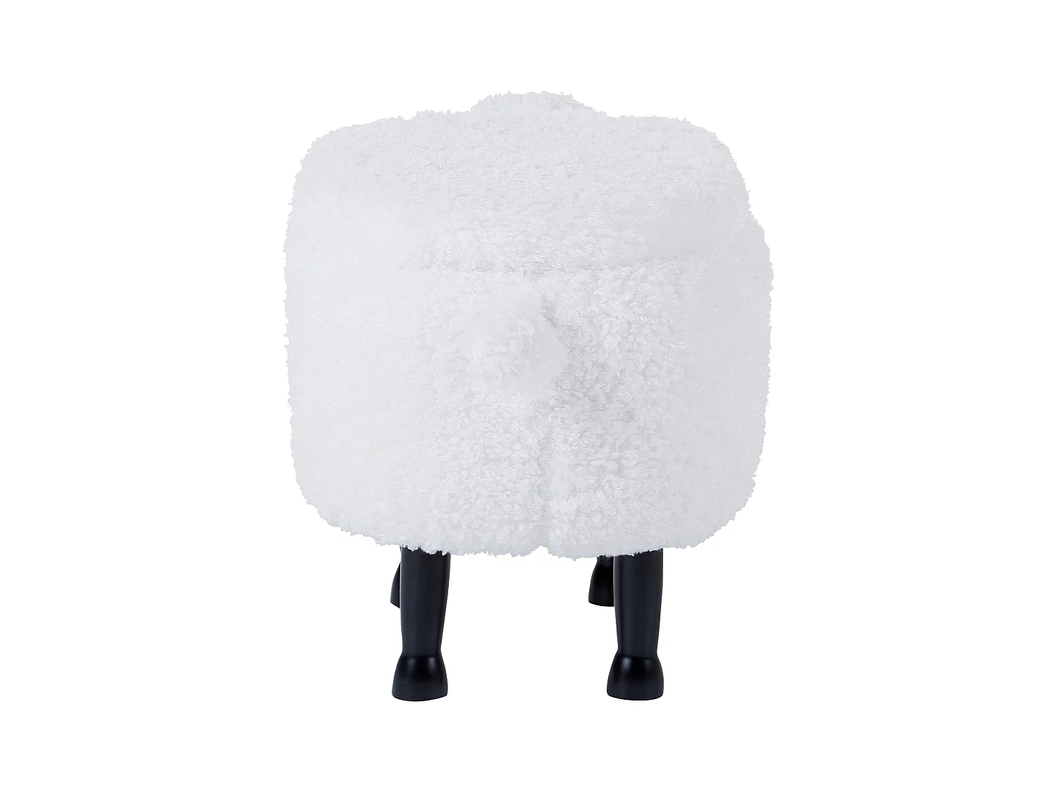 Bezaubernder Hocker für Kinder in Schaf-Form weiß Felloptik mit Stauraum Sheep