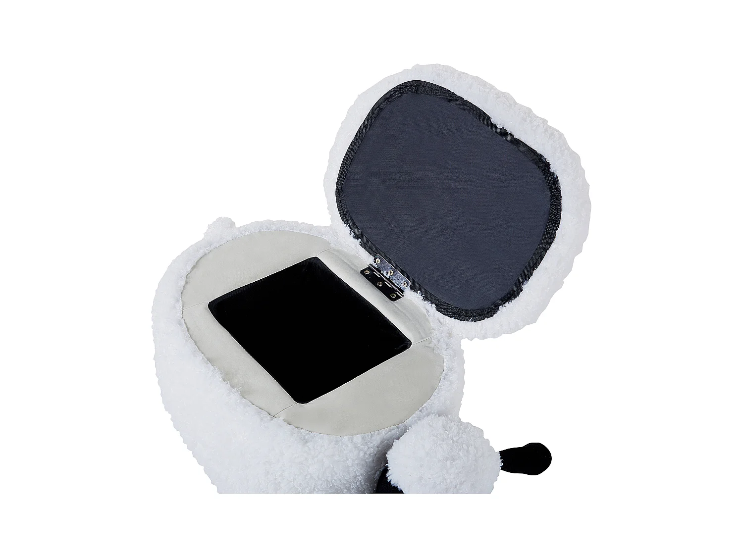 Bezaubernder Hocker für Kinder in Schaf-Form weiß Felloptik mit Stauraum Sheep