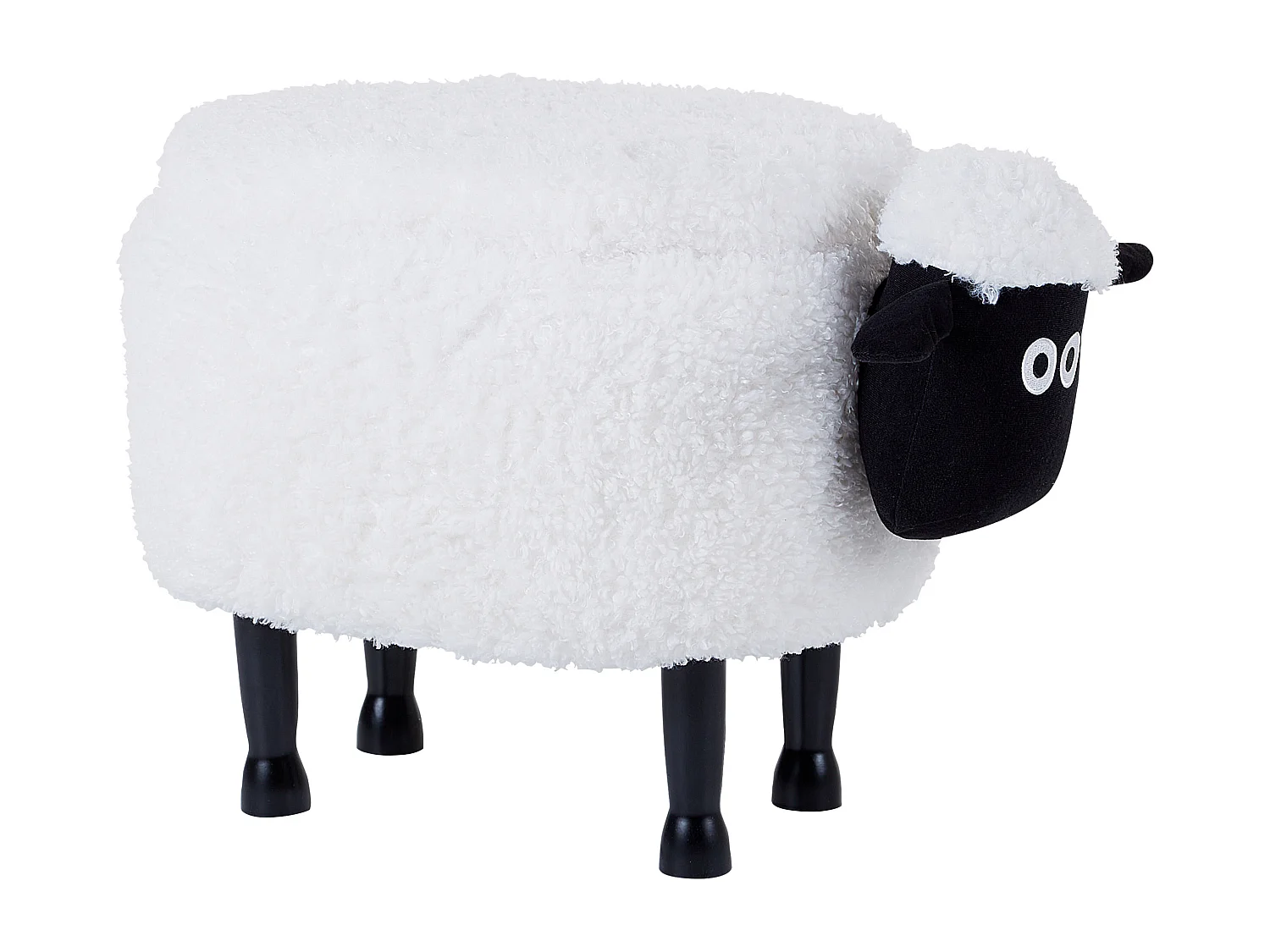 Tabouret de rangement animal SHEEP Tissu Blanc Mouton