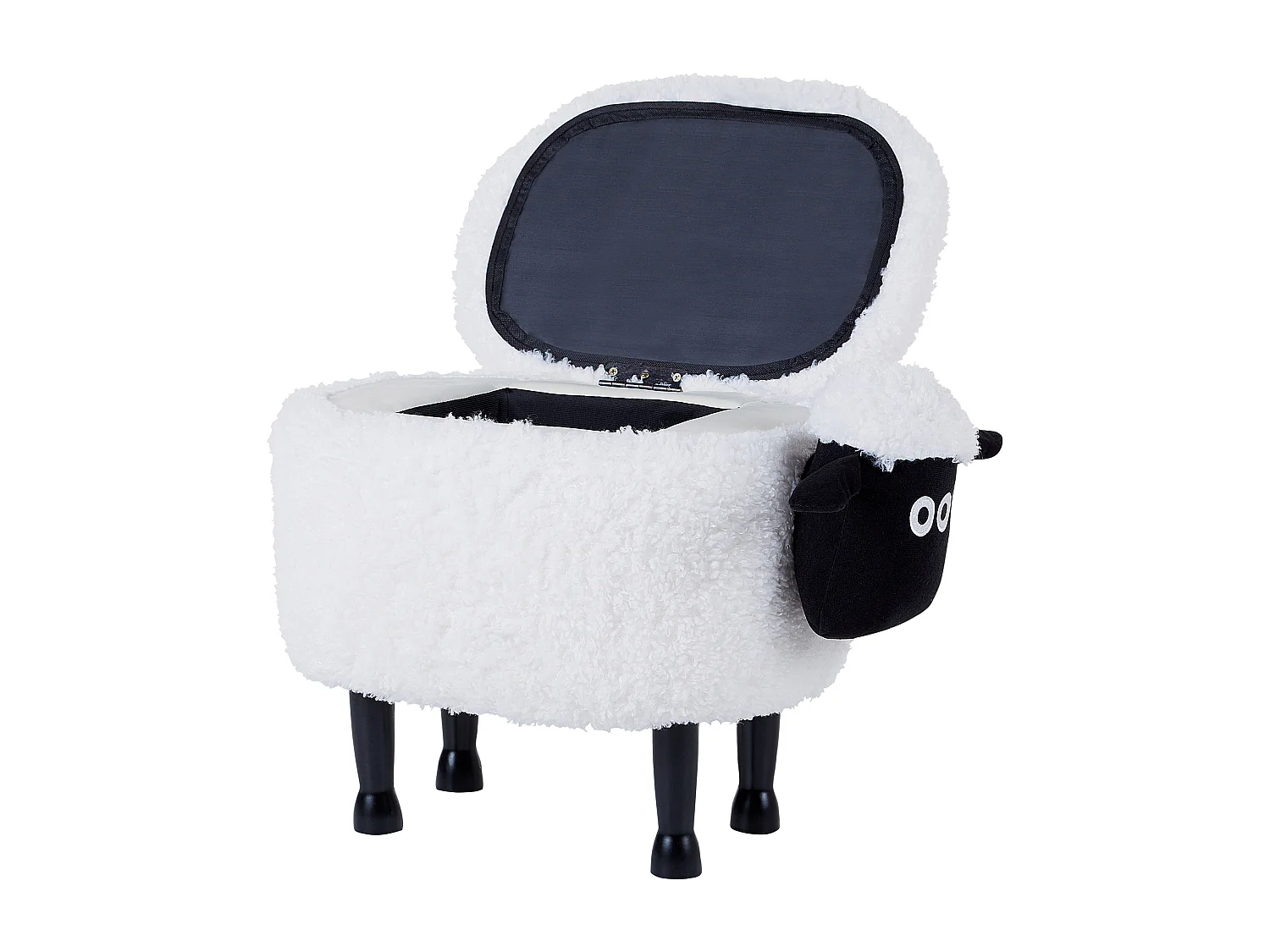 Tabouret de rangement animal SHEEP Tissu Blanc Mouton