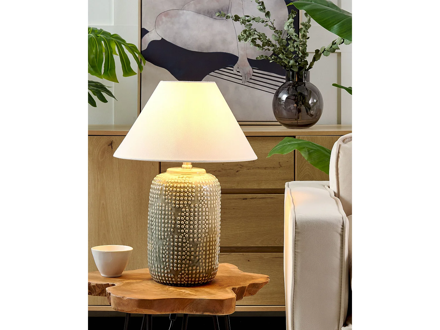 Lampe à poser MUSSEL Céramique Gris