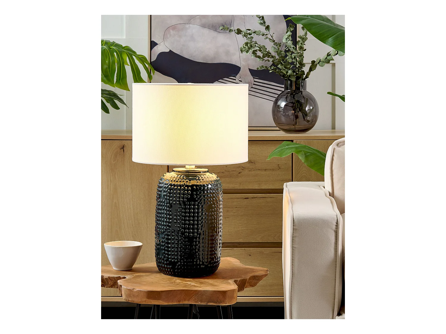 Lampada da tavolo MUSSEL Ceramica Blu scuro