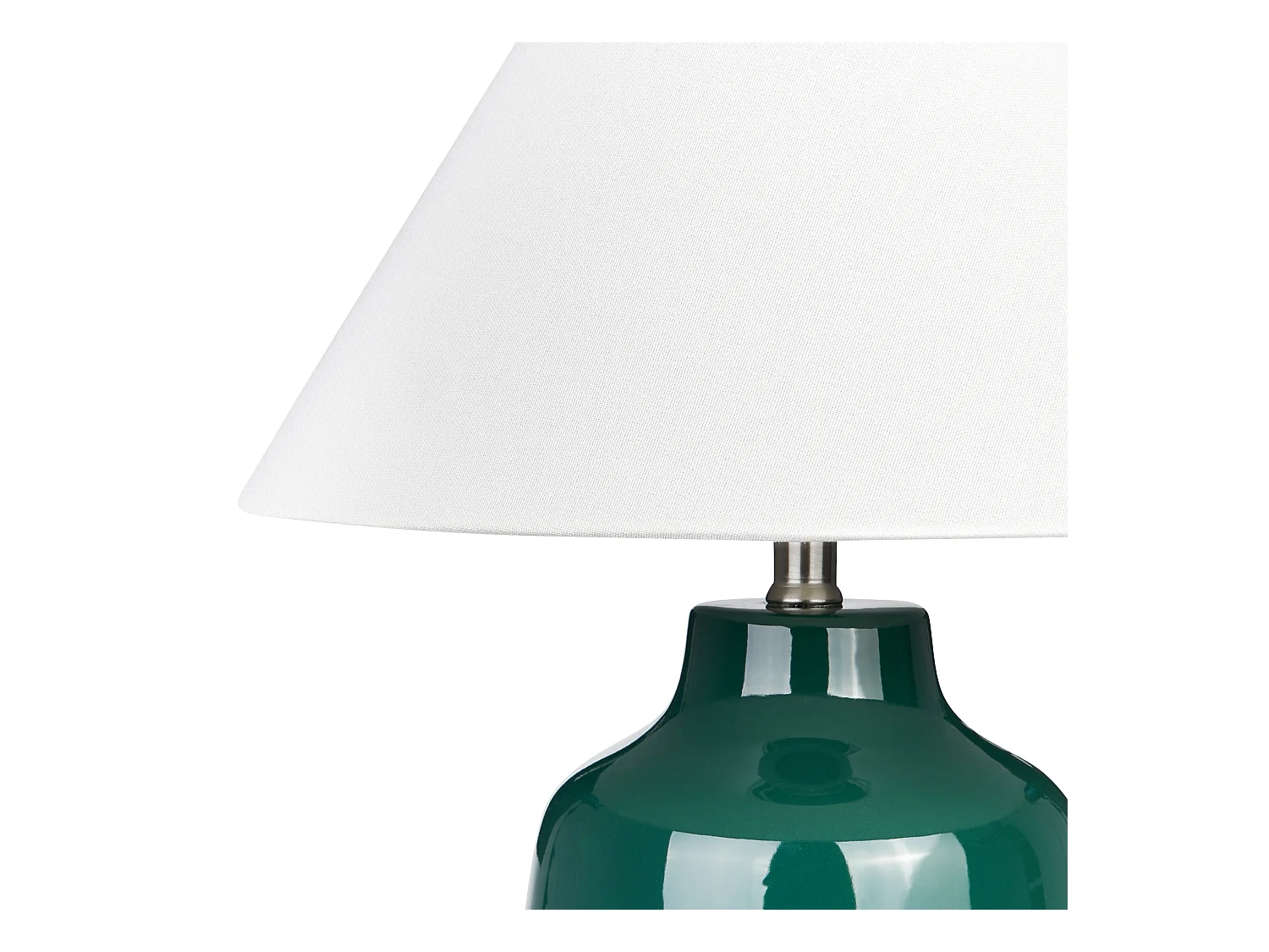 Tischlampe Keramiksockel Umgebungslicht Weißer Lampenschirm Dunkelgrün Careta