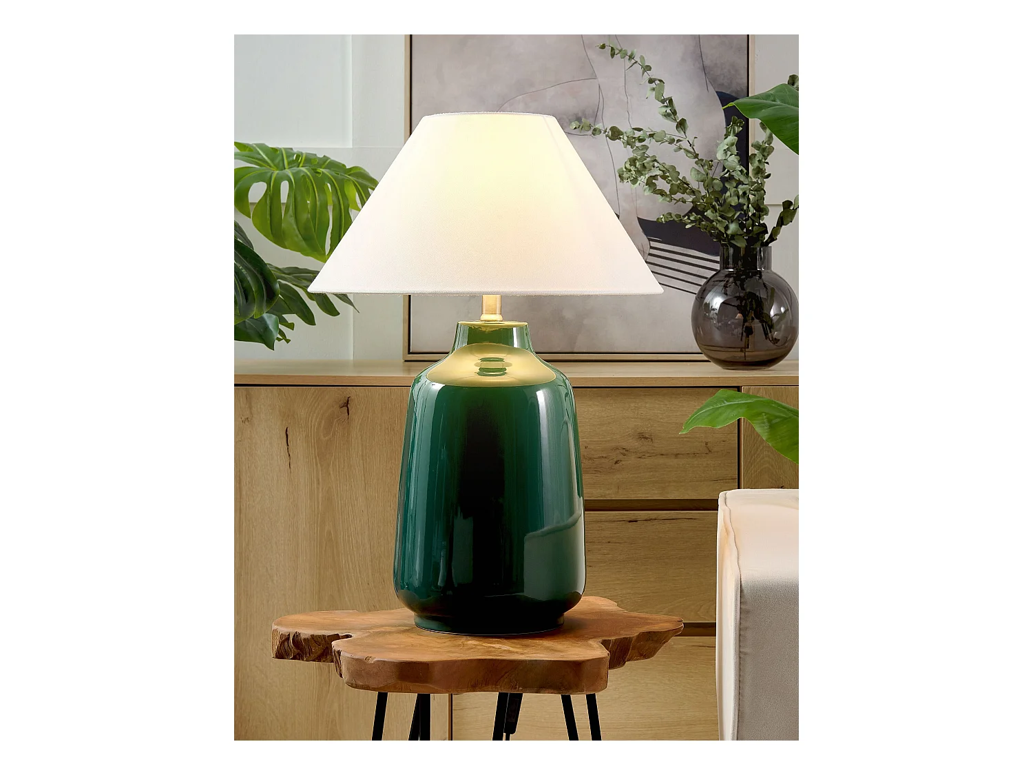 Tafellamp CARETA Keramiek Donkergroen