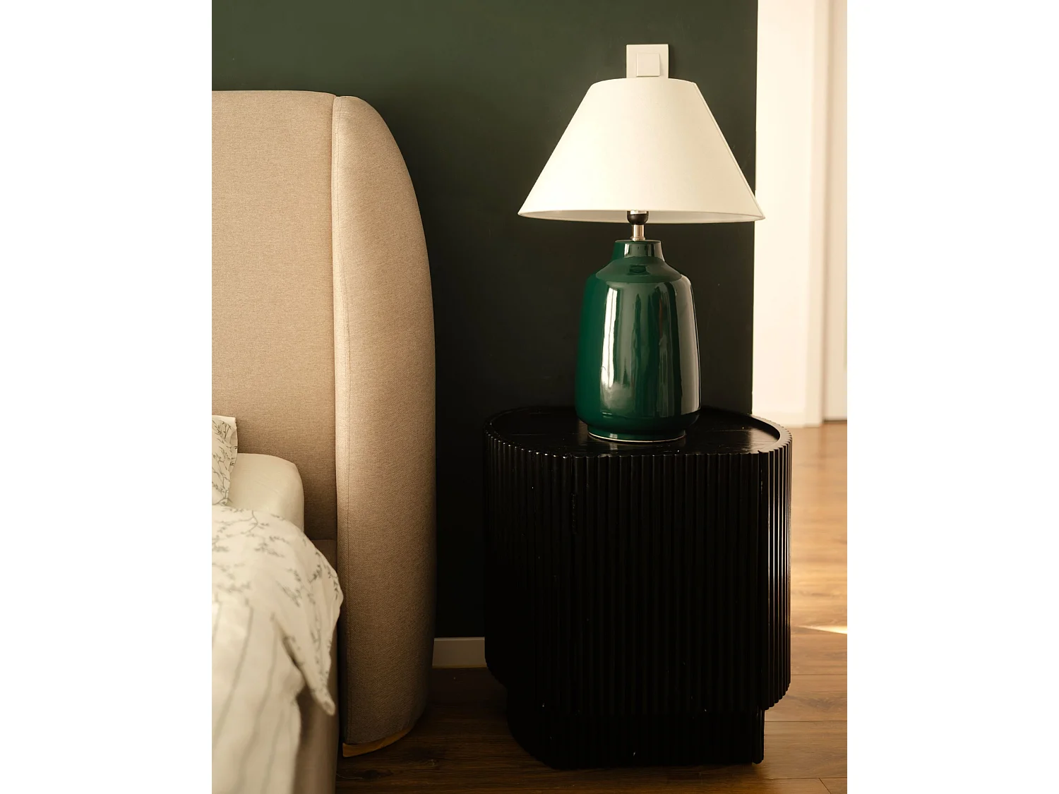 Lampe à poser CARETA Céramique Vert foncé