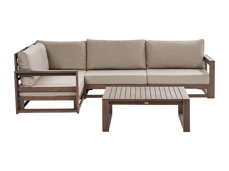 Tuin hoekloungeset met tafel 4-zitter TIMOR Rechterzijde Gecertificeerd acaciahout Donkerbruin