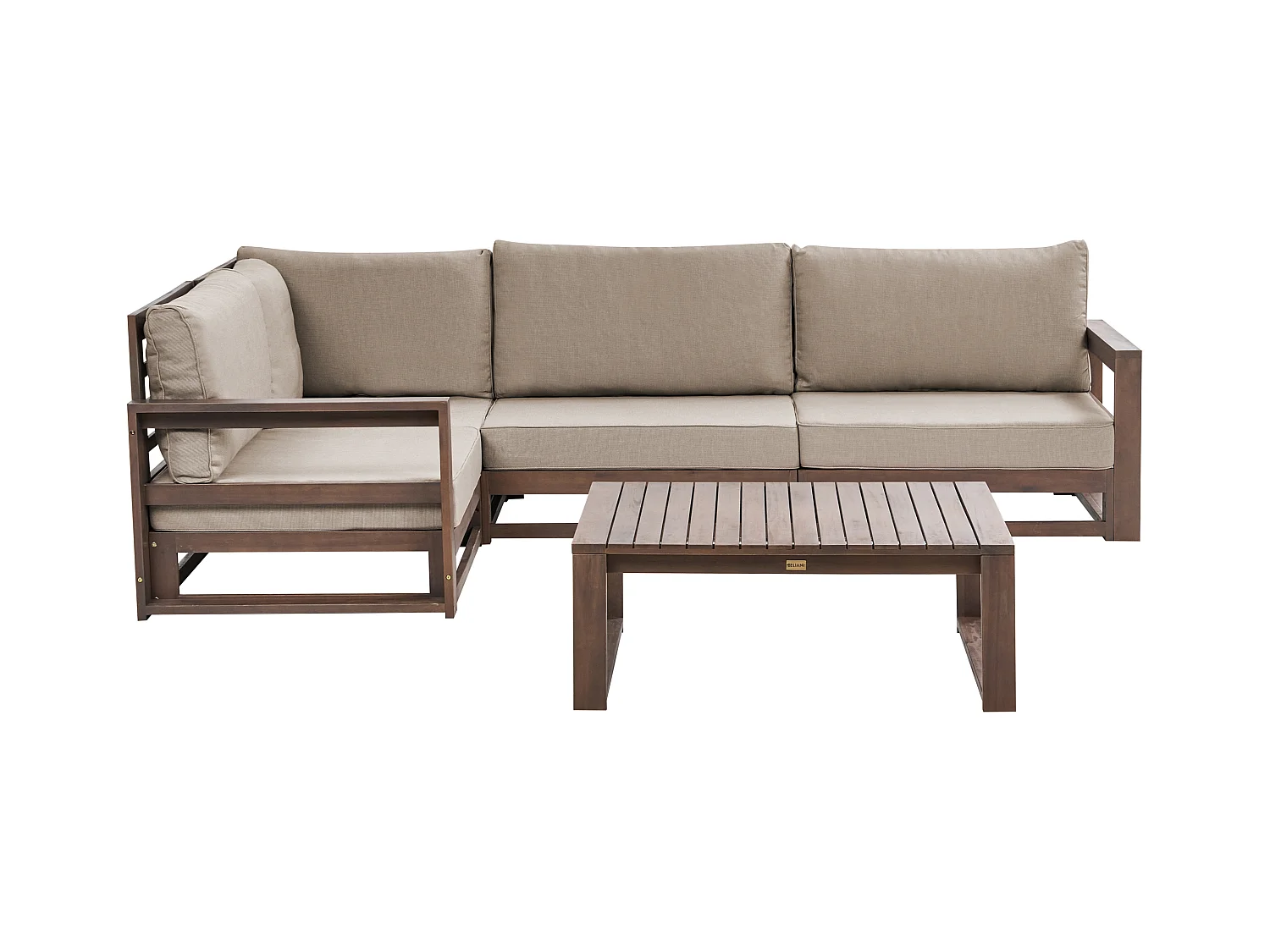 Lounge Set rechtsseitig zertifiziertes Akazienholz dunkler Holzfarbton Timor II