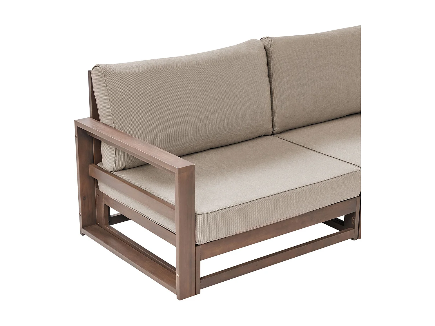 Ensemble de canapés d'angle de jardin 4 places TIMOR Côté droit Bois d'acacia certifié Marron foncé