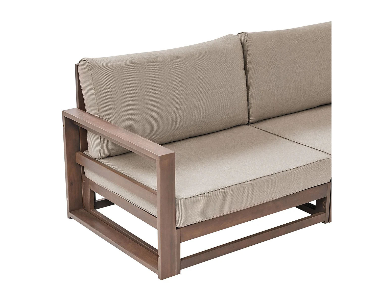 Garden Corner Sofa with Table 4 Seater TIMOR Right Hand Dark Brown Certified Acacia Wood Modular