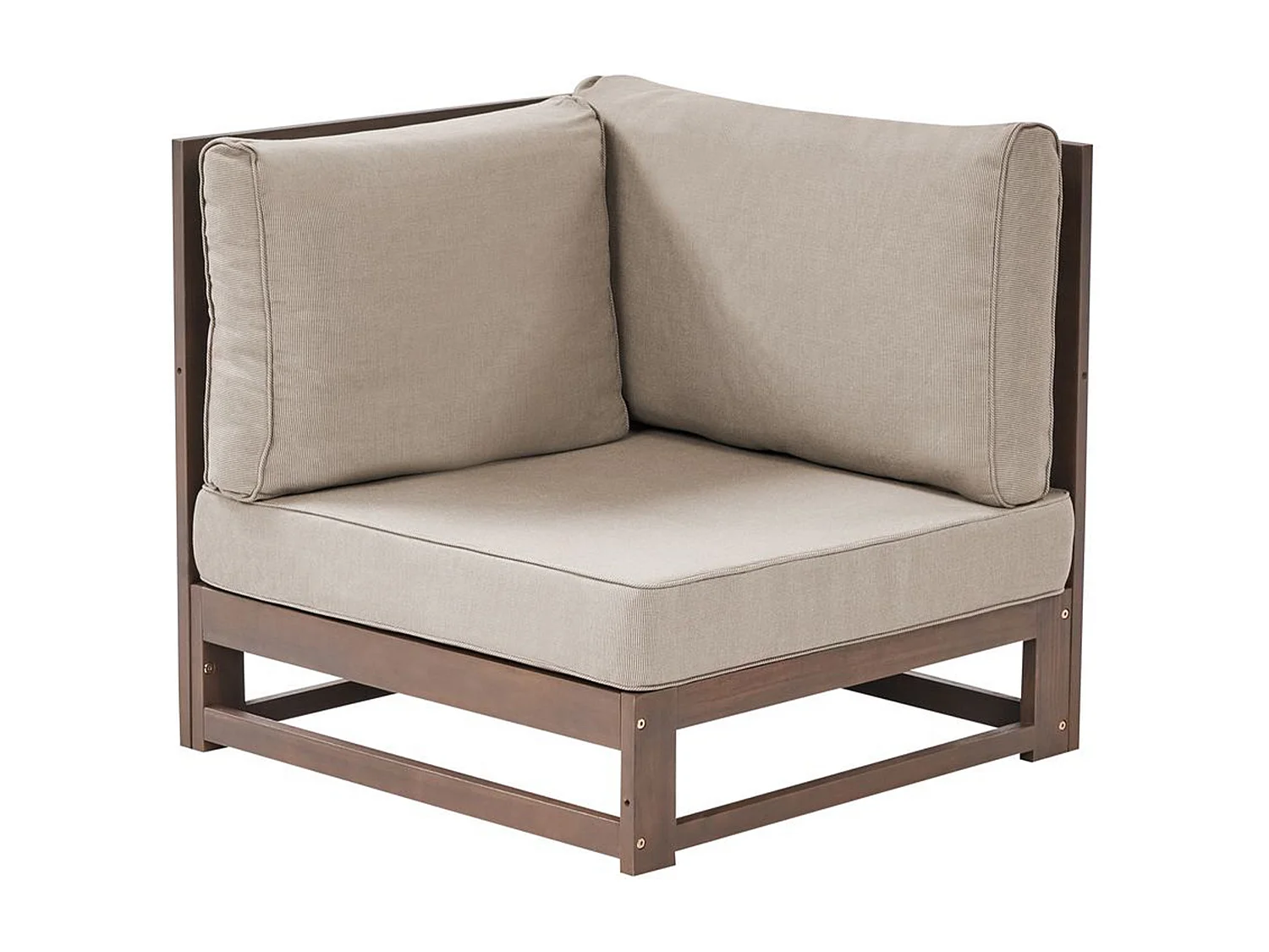 Lounge Set Akazienholz dunkler Holzfarbton 4-Sitzer Sofa Ecksofa Tisch Timor II