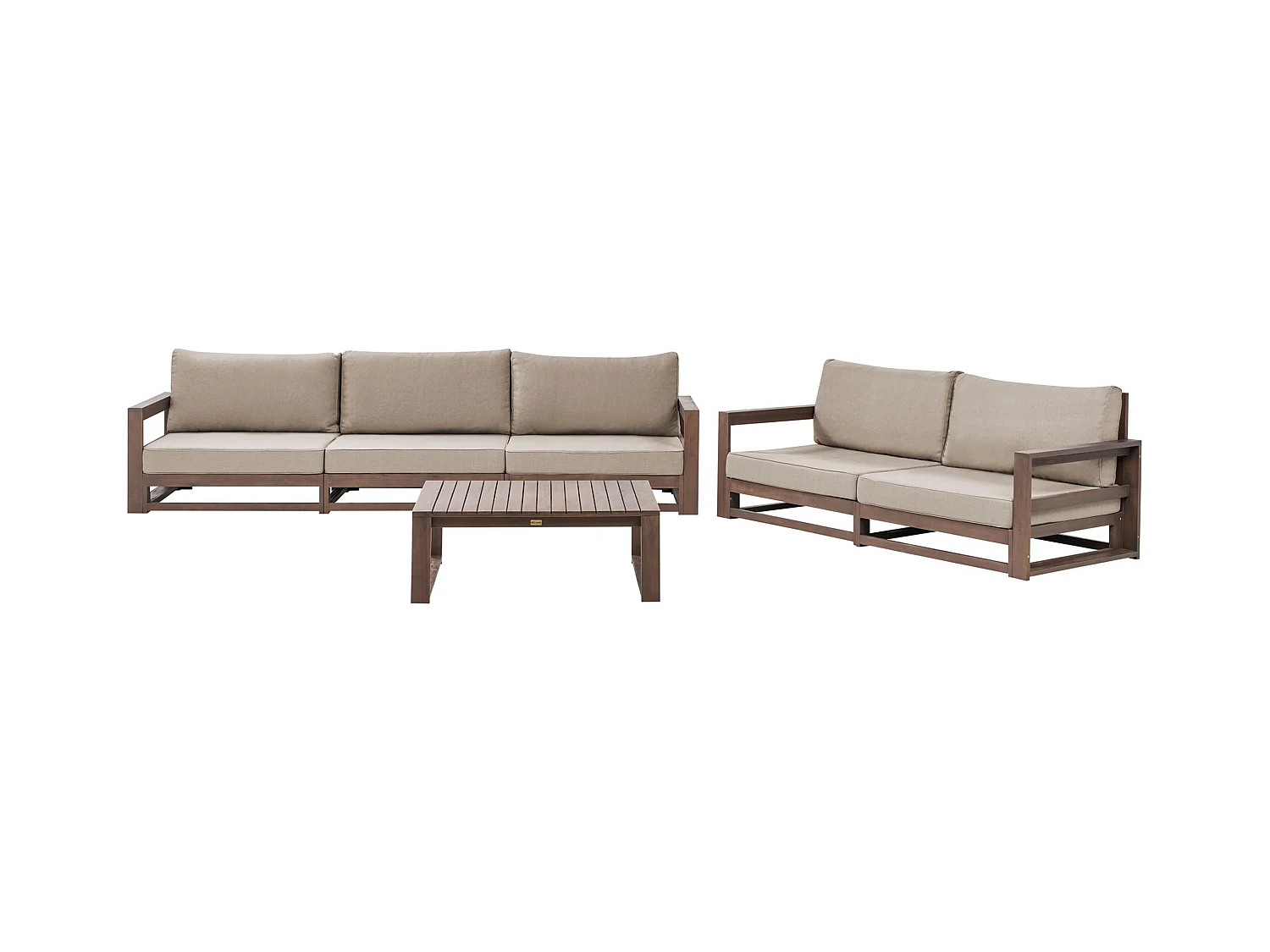 Loungeset met tafel 5-zitter TIMOR Gecertificeerd acaciahout Donkerbruin