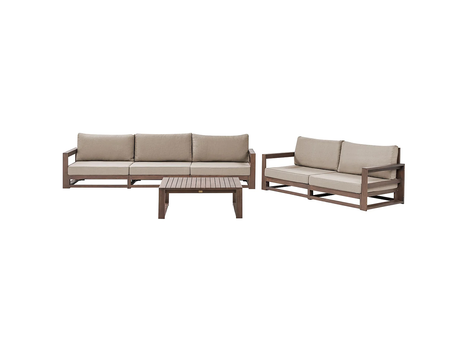Garden Lounge Set with Table 5 Seater TIMOR Dark Brown Certified Acacia Wood Modular