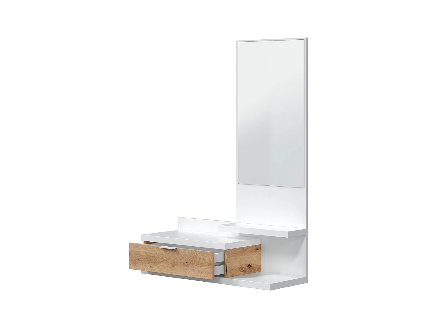Meuble d'entrée avec miroir et tiroir - Longueur 81 x Profondeur 29 x Hauteur 116 cm