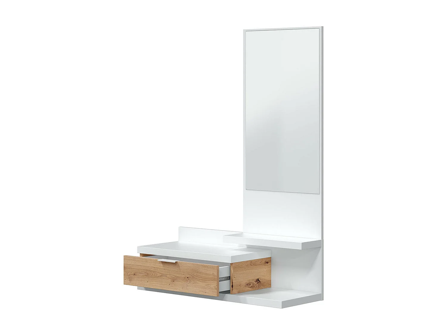 Meuble d'entrée avec miroir et tiroir - Longueur 81 x Profondeur 29 x Hauteur 116 cm