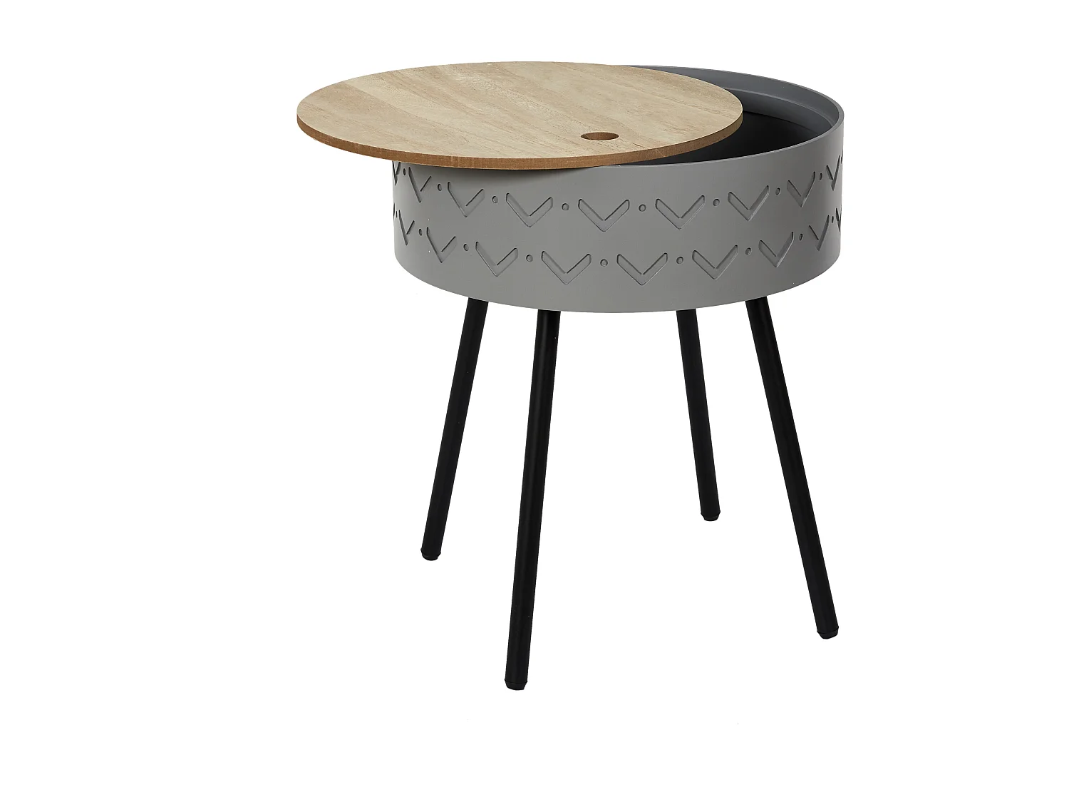 Table Coffre Eugenie Gris Gris, Noir, Beige
