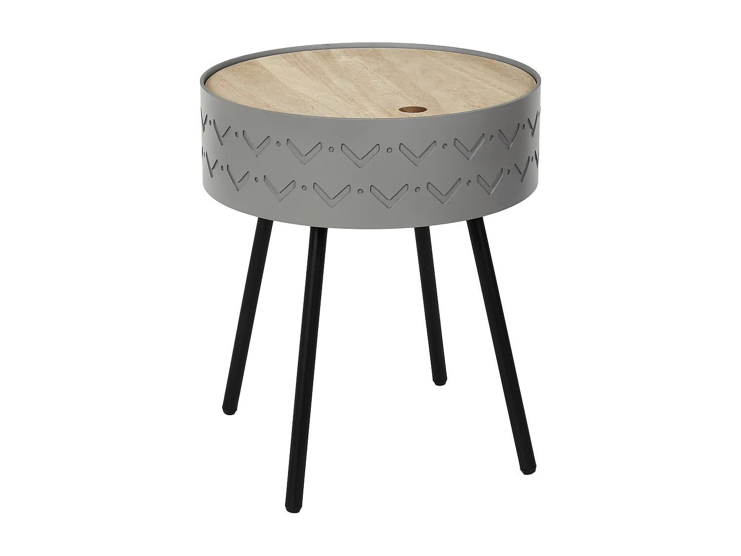 Table Coffre Eugenie Gris Gris, Noir, Beige