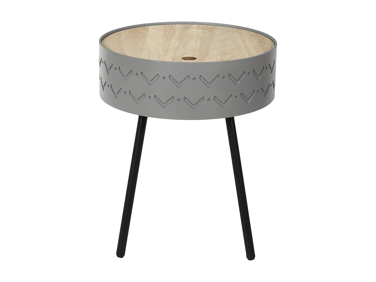 Table Coffre Eugenie Gris Gris, Noir, Beige