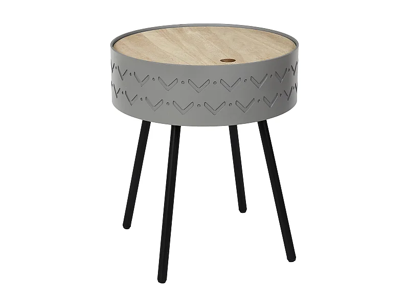 Table Coffre Eugenie Gris Gris, Noir, Beige