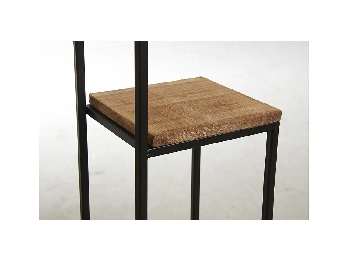 Sellette en métal 4 plateaux en bois (Lot de 2)