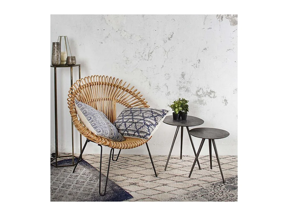 Table ronde métal zinc antique Diamètre 40cm