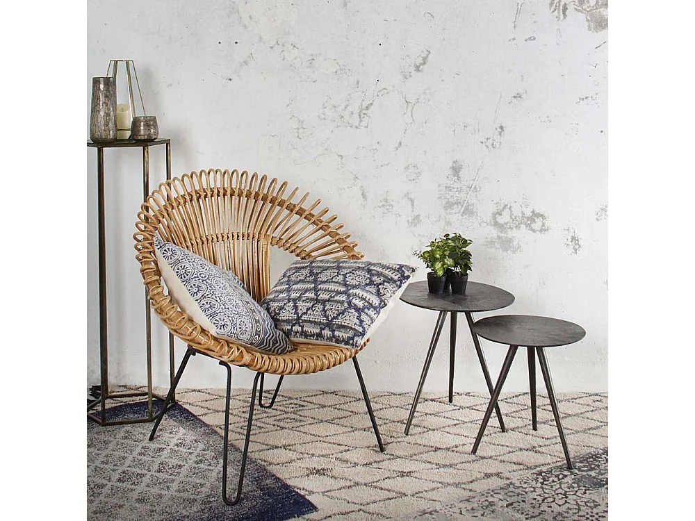 Table ronde métal zinc antique Diamètre 40cm