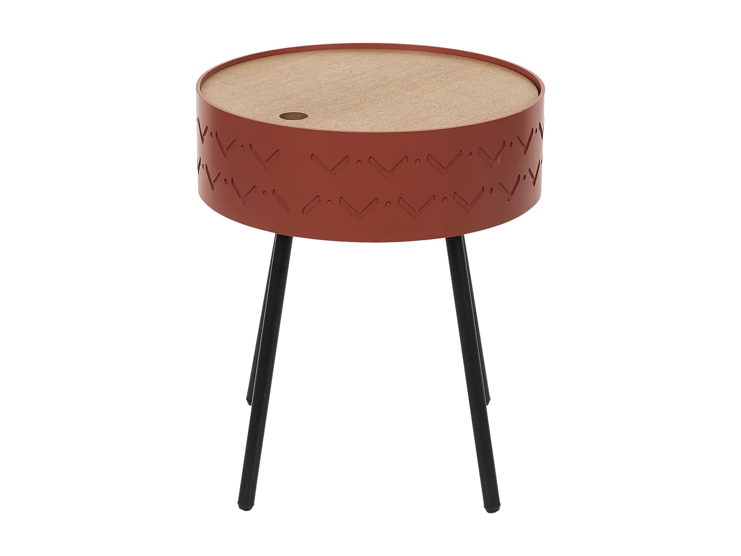 Table Coffre Eugenie Rouge Brique Rouge, Marron, Noir