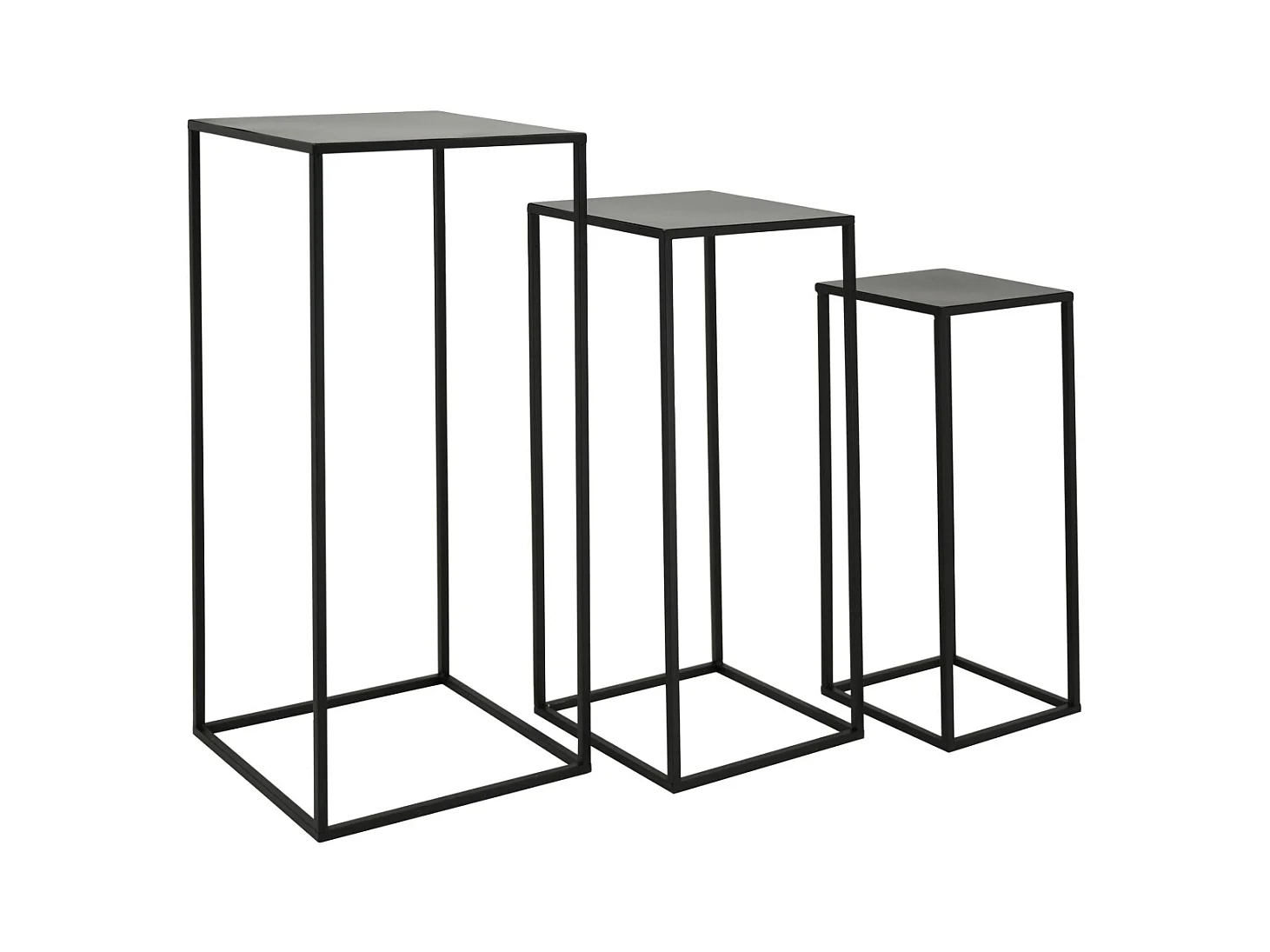 Sellettes en métal noir (Lot de 3)