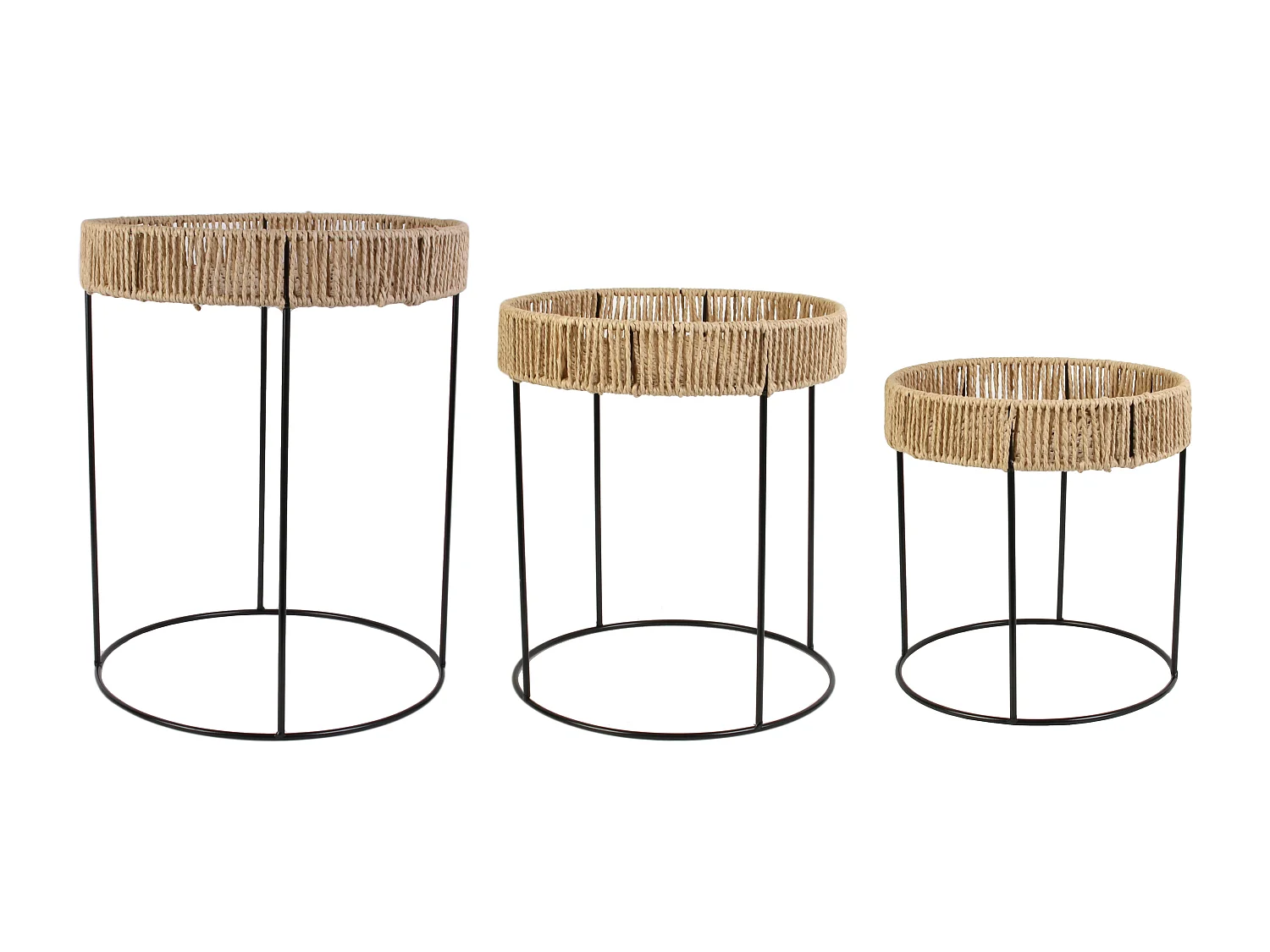 Table Gigogne X3 Beige, Noir