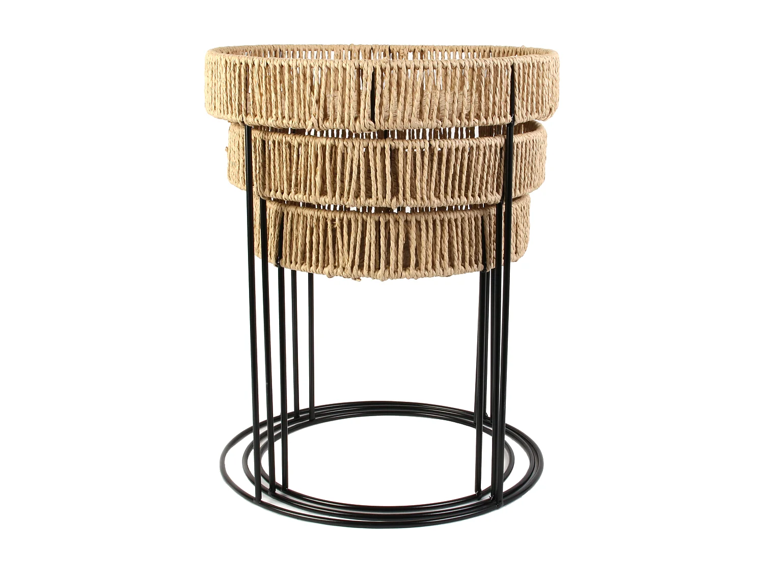 Table Gigogne X3 Beige, Noir