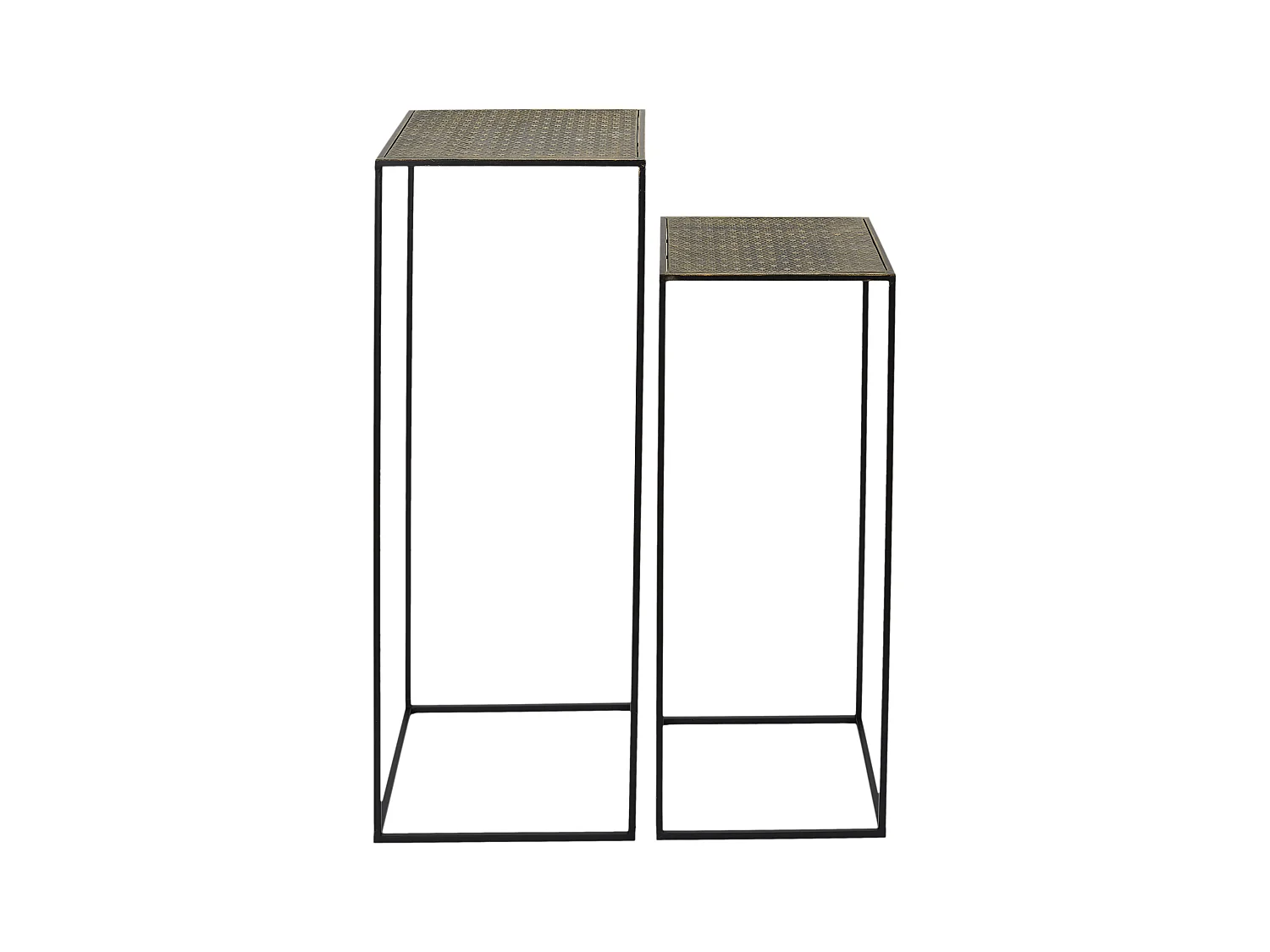 Sellette Gigogne Metal Martele Mirage X2 Noir, Or