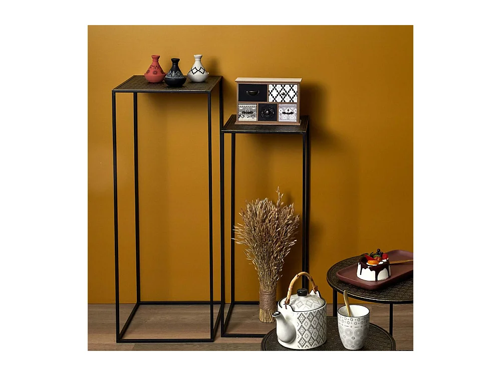 Sellette Gigogne Metal Martele Mirage X2 Noir, Or