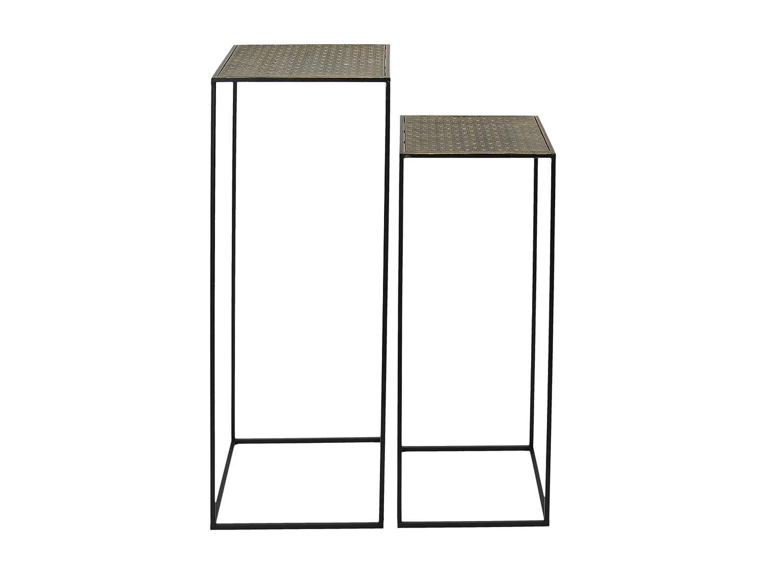 Sellette Gigogne Metal Martele Mirage X2 Noir, Or