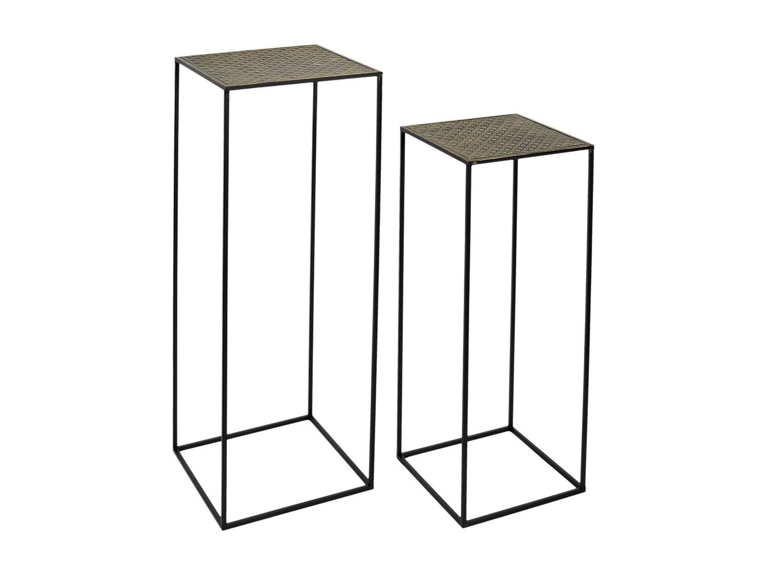 Sellette Gigogne Metal Martele Mirage X2 Noir, Or