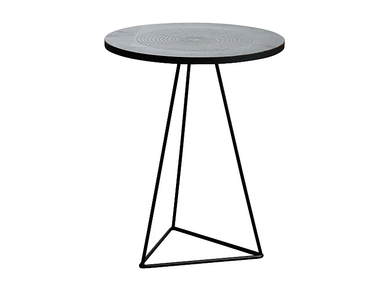 Table ronde métal zinc antique