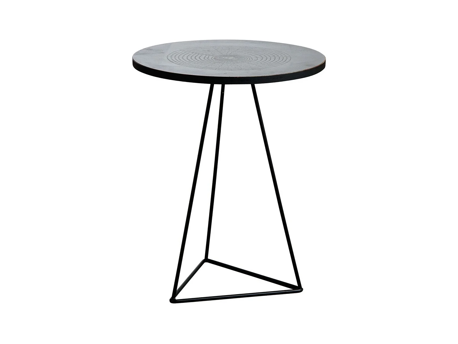 Tavolo rotondo in metallo zincato antico