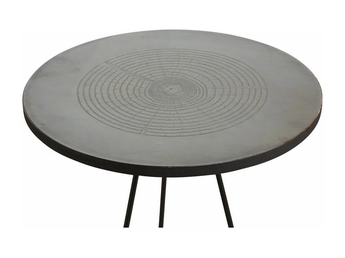 Table ronde métal zinc antique